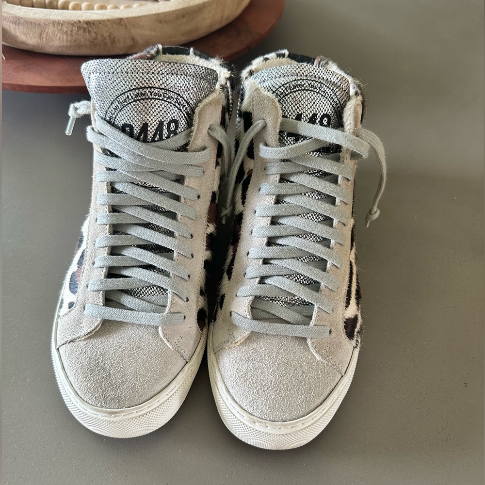 P448 You Can Skate Later Calf Hair High Top Sneakers size 37